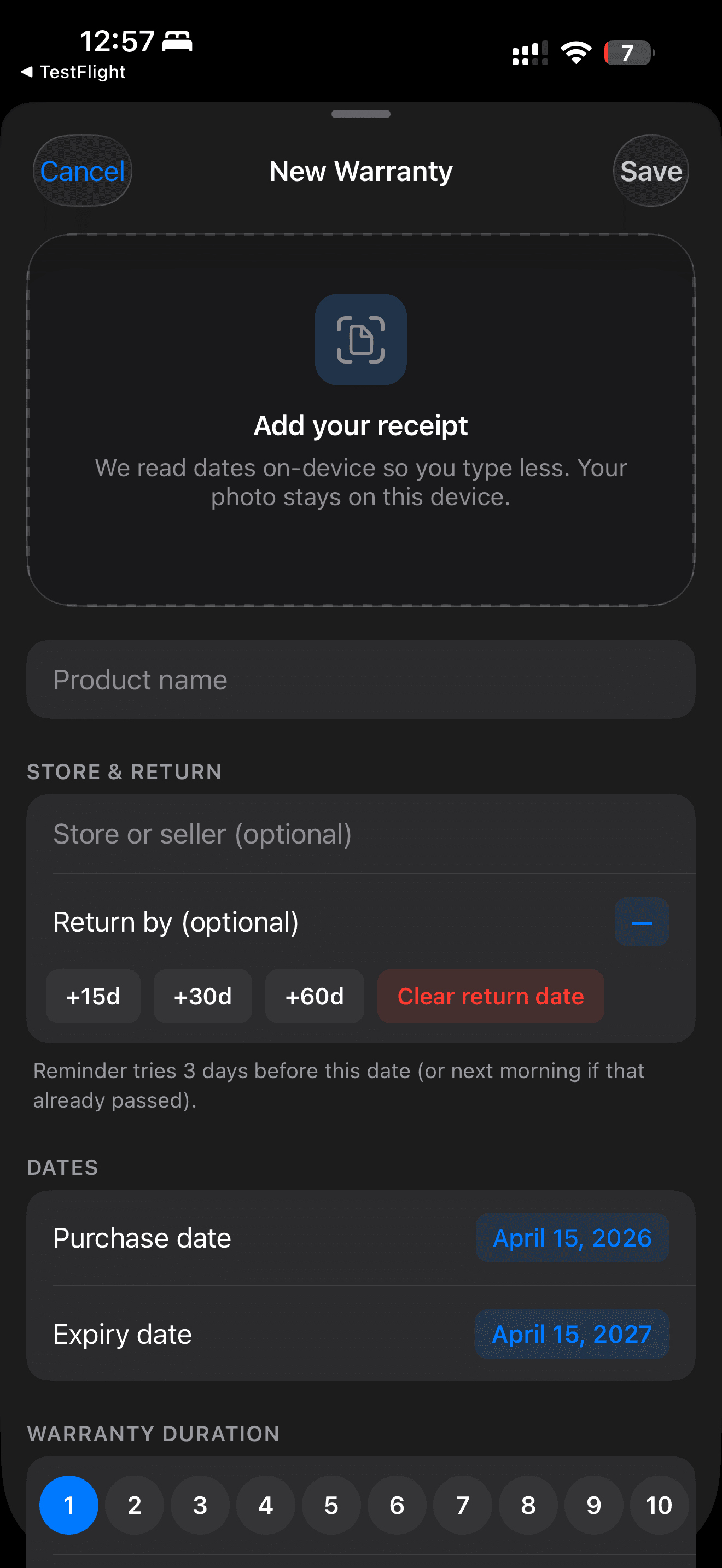 ReceiptSnap: ReceiptSnap app screen (6 of 12)