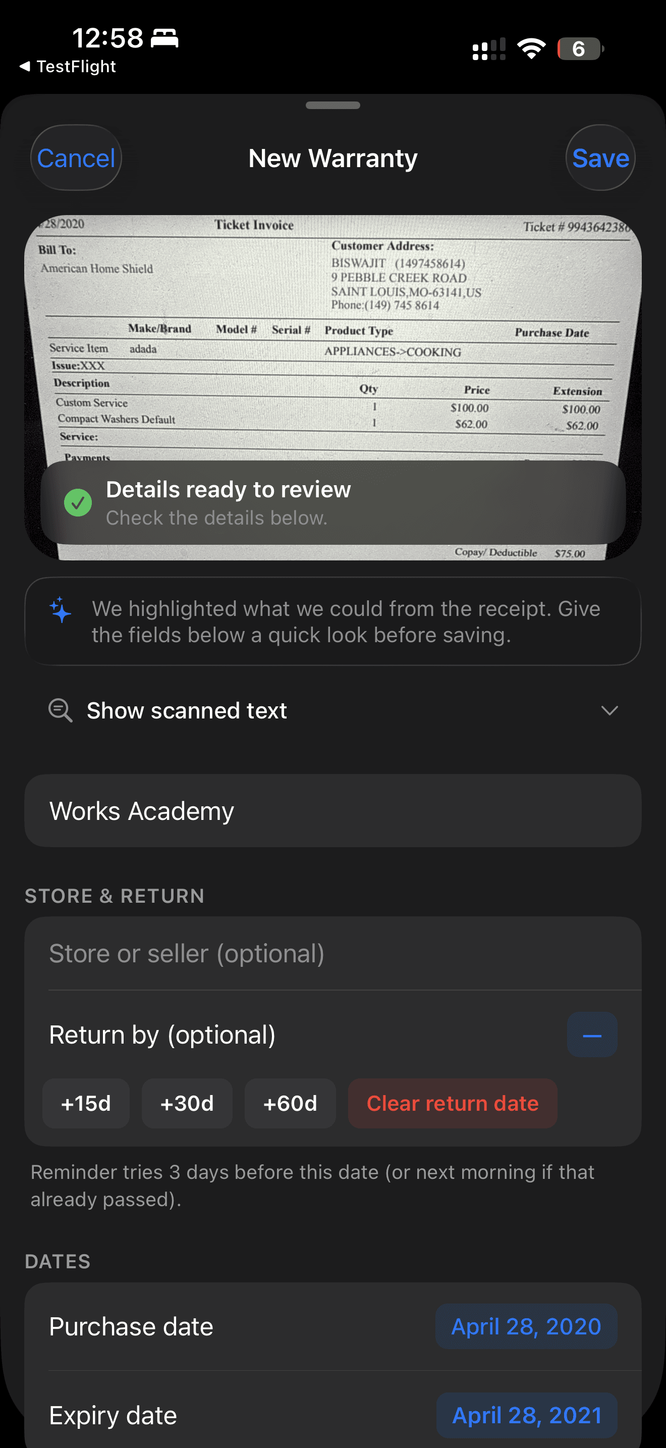 ReceiptSnap: ReceiptSnap app screen (7 of 12)